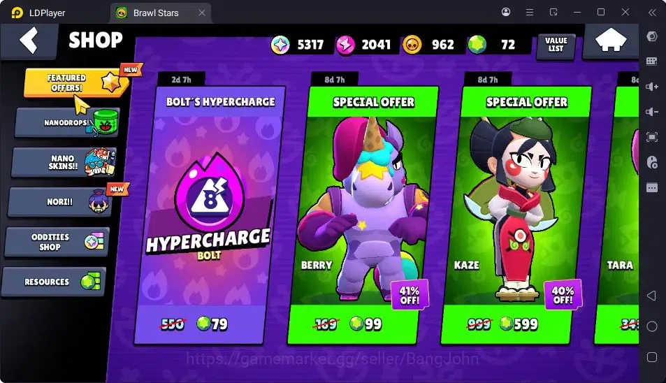 Brawl Stars Accounts Trophy 2300|33Brawler|2Max Hypercharge(Shelly,Emz|1Hypercharge(Piper),4Mythic,6Epic Skin|5217 15