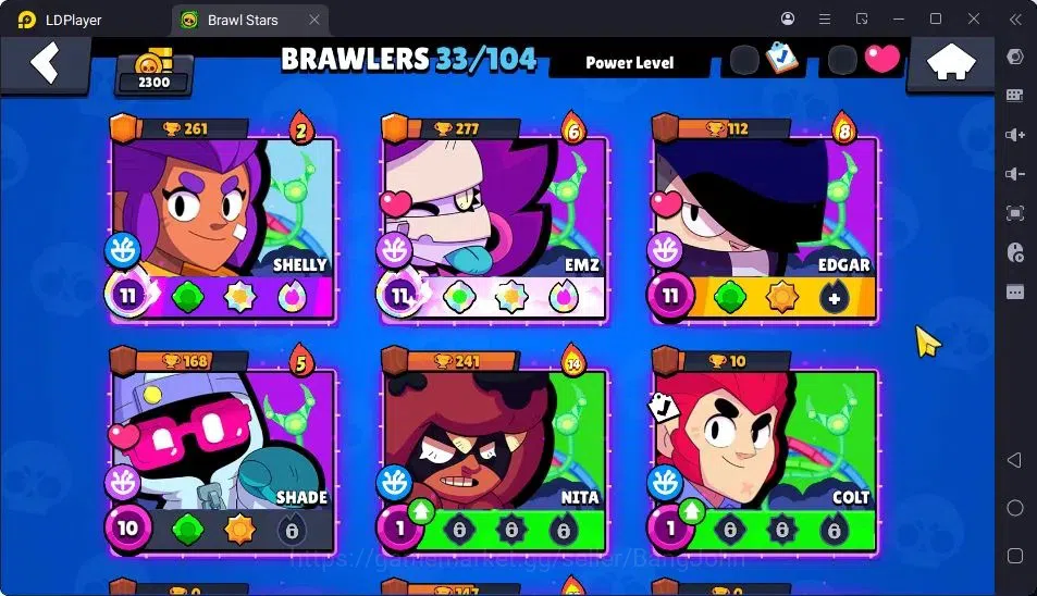Brawl Stars Accounts Trophy 2300|33Brawler|2Max Hypercharge(Shelly,Emz|1Hypercharge(Piper),4Mythic,6Epic Skin|5217 16
