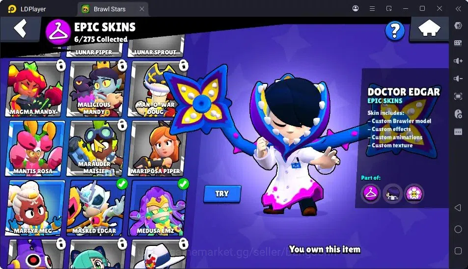 Brawl Stars Accounts Trophy 2300|33Brawler|2Max Hypercharge(Shelly,Emz|1Hypercharge(Piper),4Mythic,6Epic Skin|5217 6