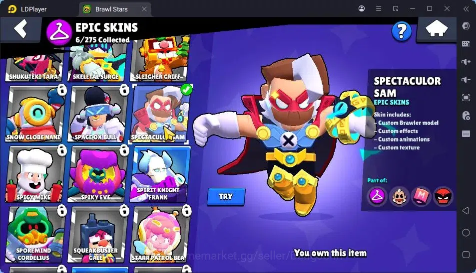Brawl Stars Accounts Trophy 2300|33Brawler|2Max Hypercharge(Shelly,Emz|1Hypercharge(Piper),4Mythic,6Epic Skin|5217 8