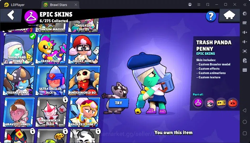 Brawl Stars Accounts Trophy 2300|33Brawler|2Max Hypercharge(Shelly,Emz|1Hypercharge(Piper),4Mythic,6Epic Skin|5217 9