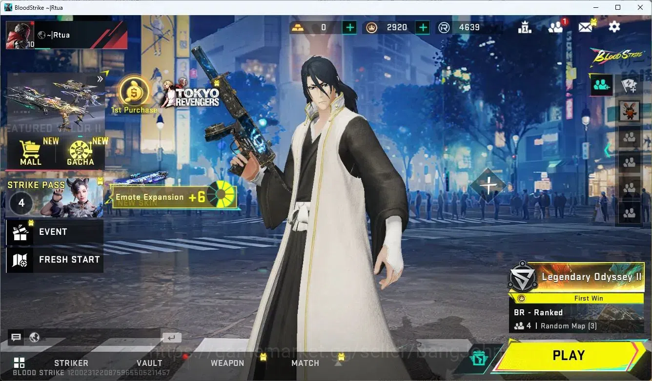 Blood Strike Accounts ASIA | BLEACH Striker Byakuya Kuchiki | Legendary image 1