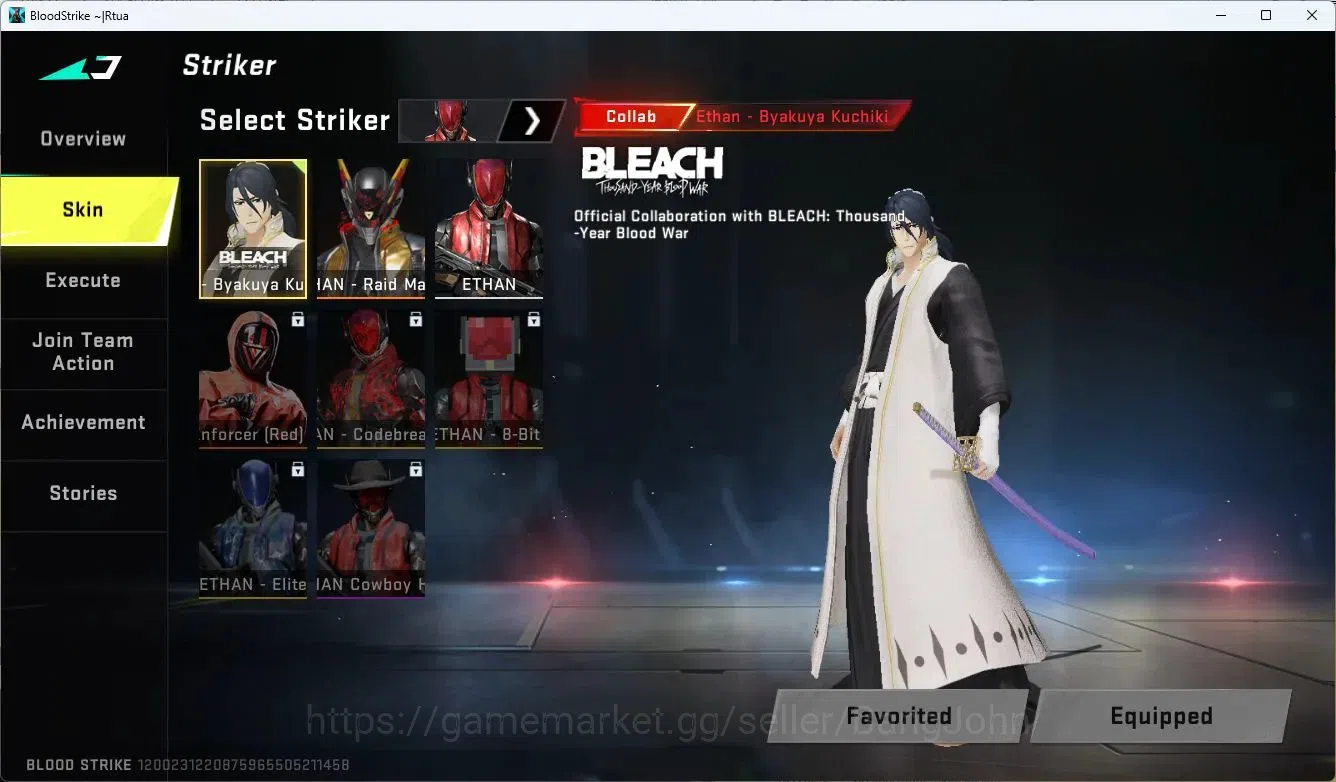 Blood Strike Accounts ASIA | BLEACH Striker Byakuya Kuchiki | Legendary image 7