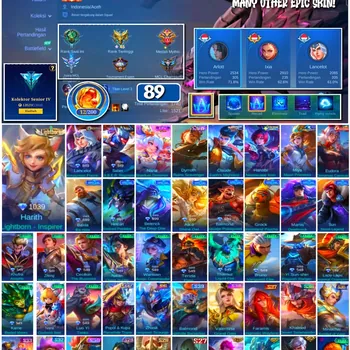 Mobile Legends: Bang Bang Accounts #4392 89 Skins | Nana Stardust Dreamer (EPIC) | Claude Earth's Mightiest (MSC 2021