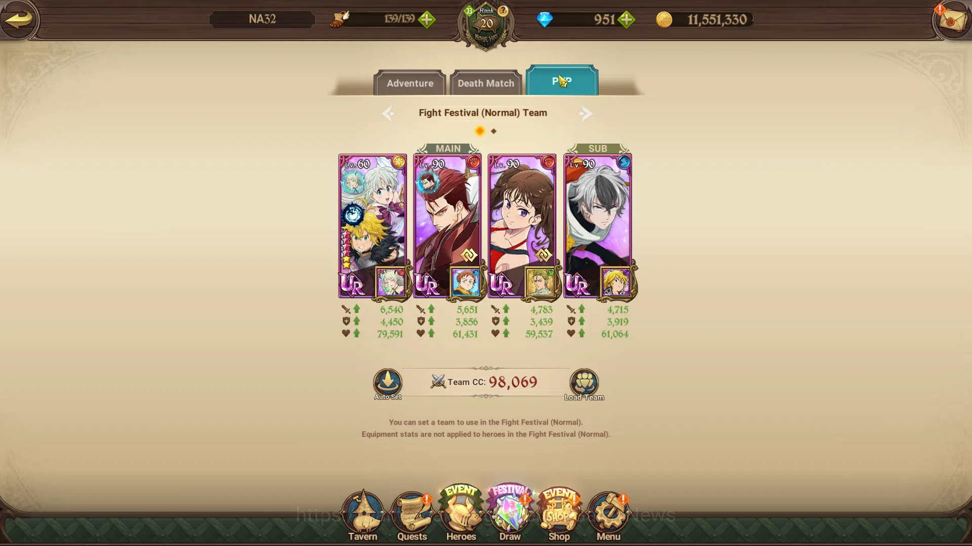 The Seven Deadly Sins: Grand Cross Accounts Global | Starter | 1M CC,Ch5 | 4 UR + 951 Gems | E image 10