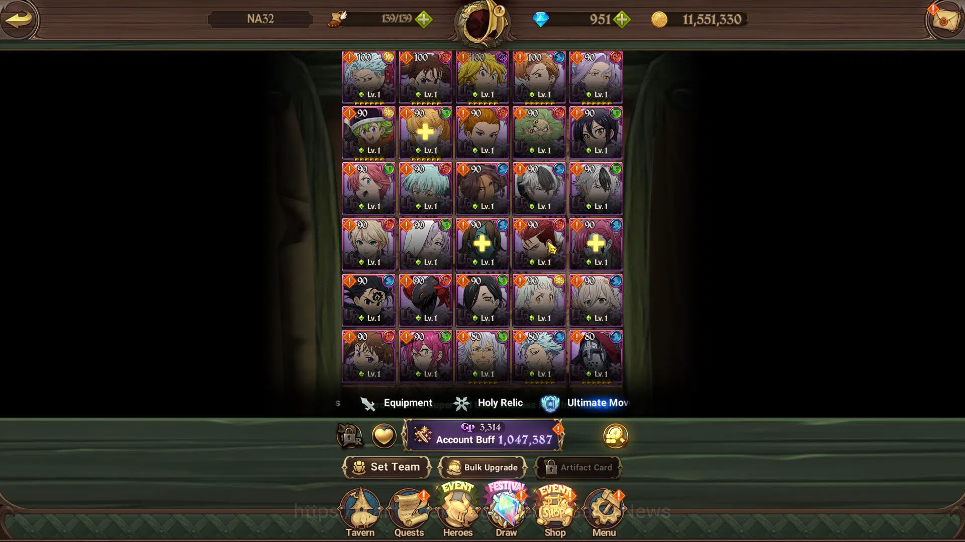 The Seven Deadly Sins: Grand Cross Accounts Global | Starter | 1M CC,Ch5 | 4 UR + 951 Gems | E image 13