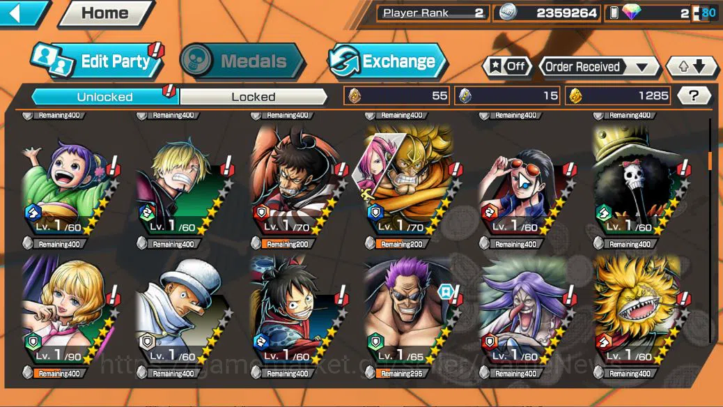 One Piece Bounty Rush Accounts Global|3 EX |FilmZ Zephyr,TFE Monkey D Luffy,Battl image 5