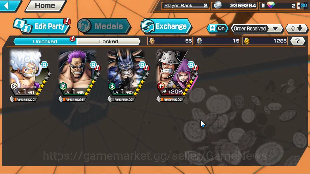 One Piece Bounty Rush Accounts Global|3 EX |FilmZ Zephyr,TFE Monkey D Luffy,Battl image 8