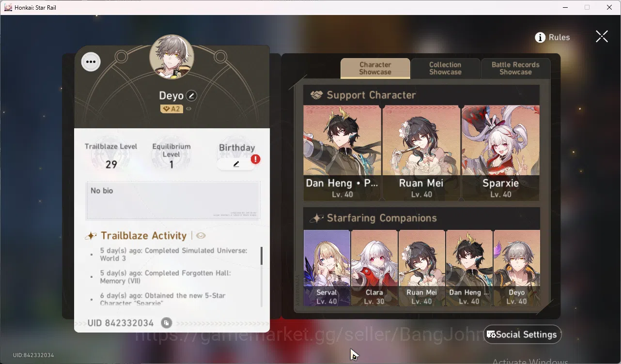 Honkai Star Rail Accounts ASIA|TL 29|4 limit|Sparxie,Sparkle,DanHeng PT,Ruan image 18