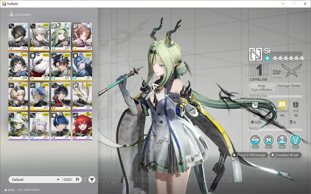 Arknights: Endfield Accounts ASIA|Fresh Starter Ch 1 Process 1| 1 Limit : Si ( Ardelia ) | Low Explore | Check SS END1049Z 1