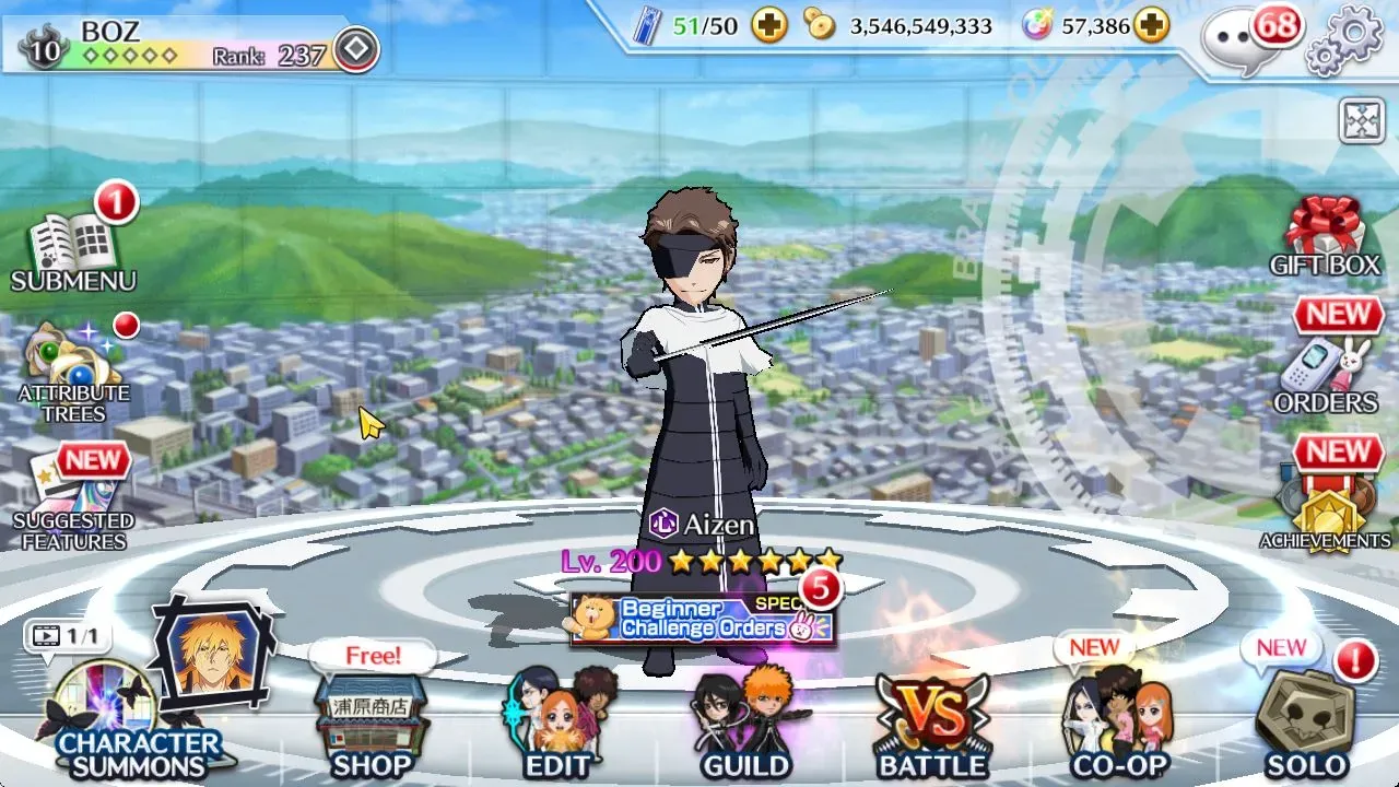 Bleach: Brave Souls Accounts High-End Global| 1,3M BP+60K Orb | 1 MT | End Game | Aizen TYBW26 | Grommjow 11th | Ichigo 1
