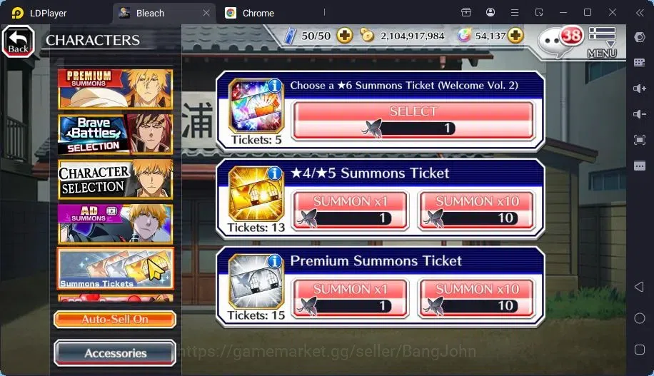 Bleach: Brave Souls Accounts Mid-Tier GLOBAL |50K ORB+MidGame|Ichigo DreamTeam,Kenpachi TYBW26,Zangetsu Speed,Genryusai 6