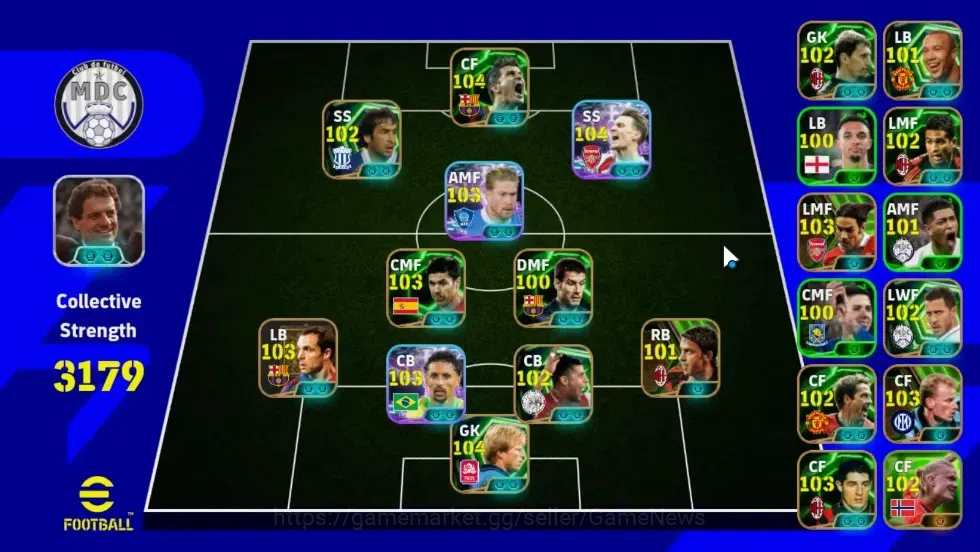 eFootball Accounts Legends & Iconic Players Android|2 Big Time Raul,Nistelroolj|Epic David Villa,Oliver Kahn,Sergi 1