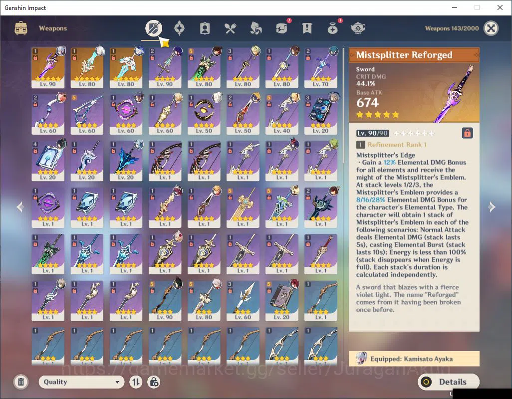 Genshin Impact Accounts Mid Game ASIA| AR 55|9 Limited +3(*5Weapon)|Ayaka+Sign,Kazuha,Raiden,Furina,Eula,Shenhe,Etc 4