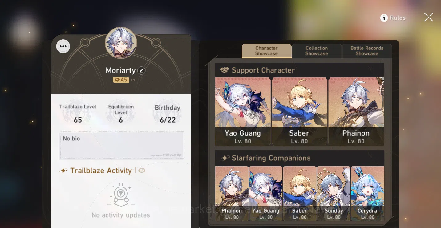 Honkai Star Rail Accounts Asia|TL 65|Phainon Prem Team|9 Limited|[Yao Guang image 11