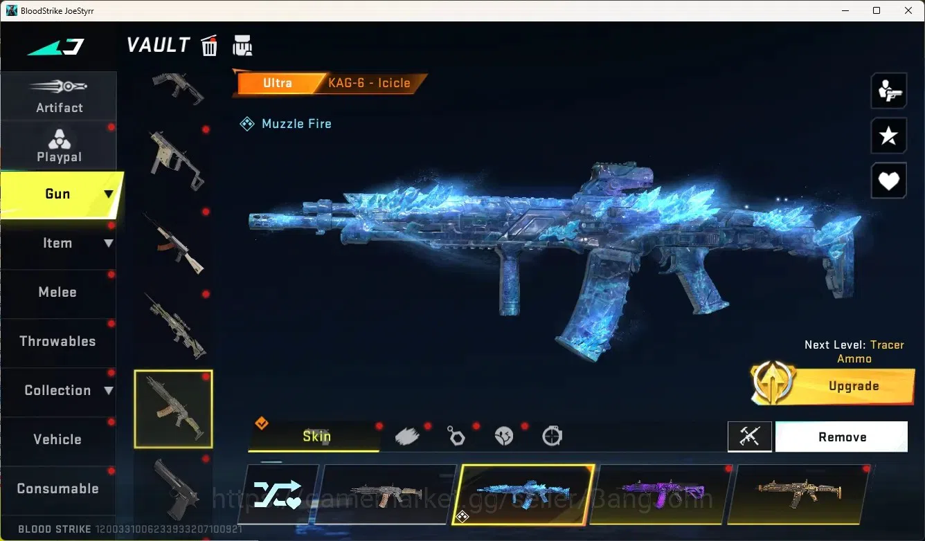 Blood Strike Accounts Collab Skin ASIA|1 Evo Gun:Scar-Stellar|2 Eternal Gun|3 Collab Gun[AOT]|1 Collab Melee & 2 Collab 5