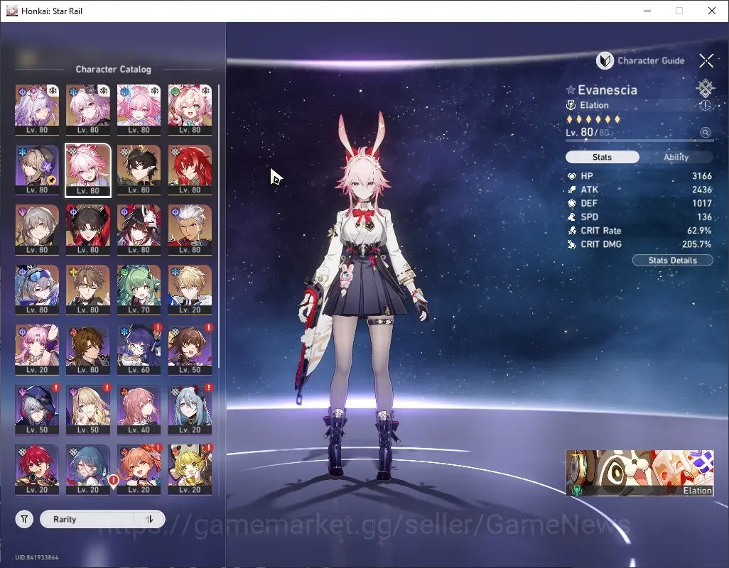 Honkai Star Rail Accounts Others Asia|TL 70|2 PremTeam|12 Limited| Cyrene E2,Evanescia 1