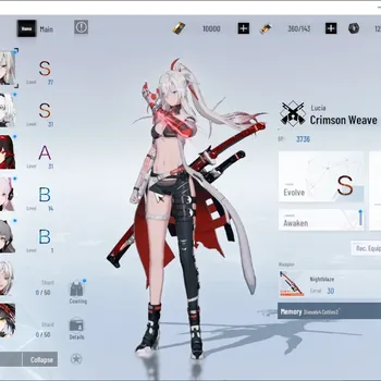 Punishing: Gray Raven Accounts Mid-Game EU|Lv 44|10k BC|S Lucia Crimson Weave + Sign,S No 21 Feral|2 S Omniframe & 1 Wp