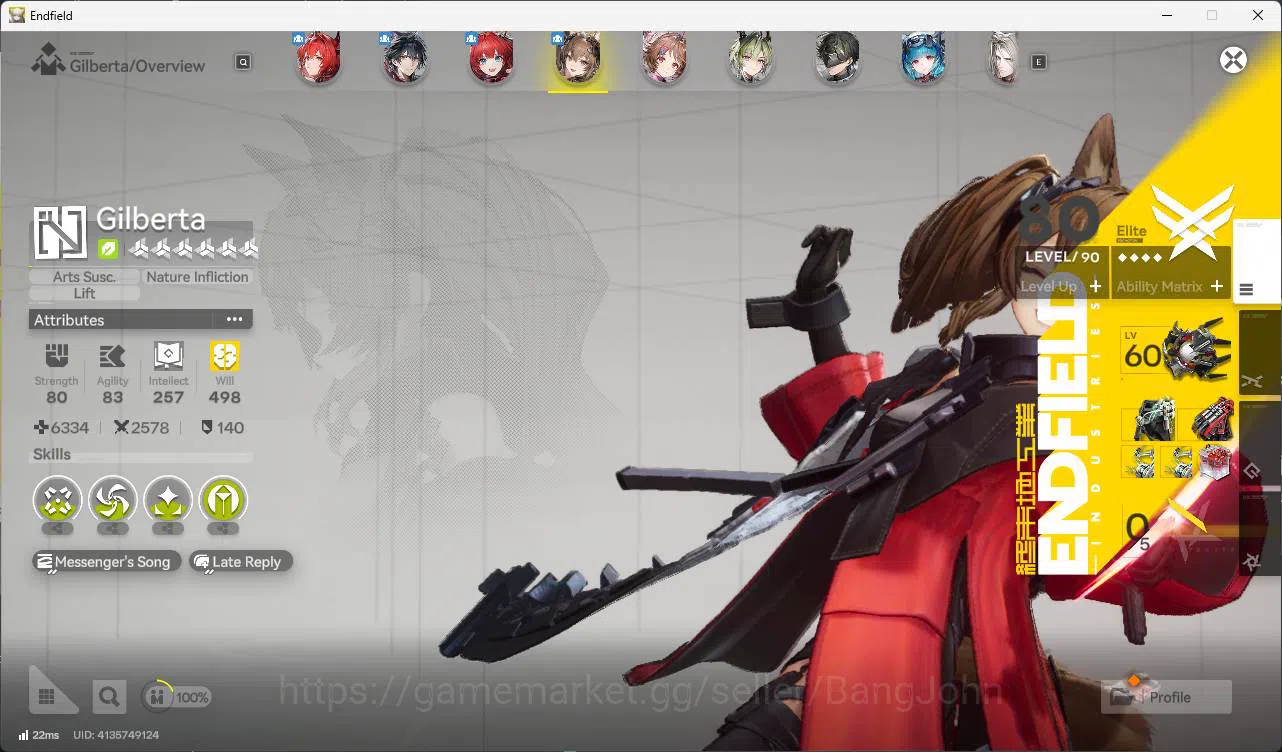 Arknights: Endfield Accounts ASIA | lv 54 laevatain, gilberta, Ardelia, lifeng, image 9