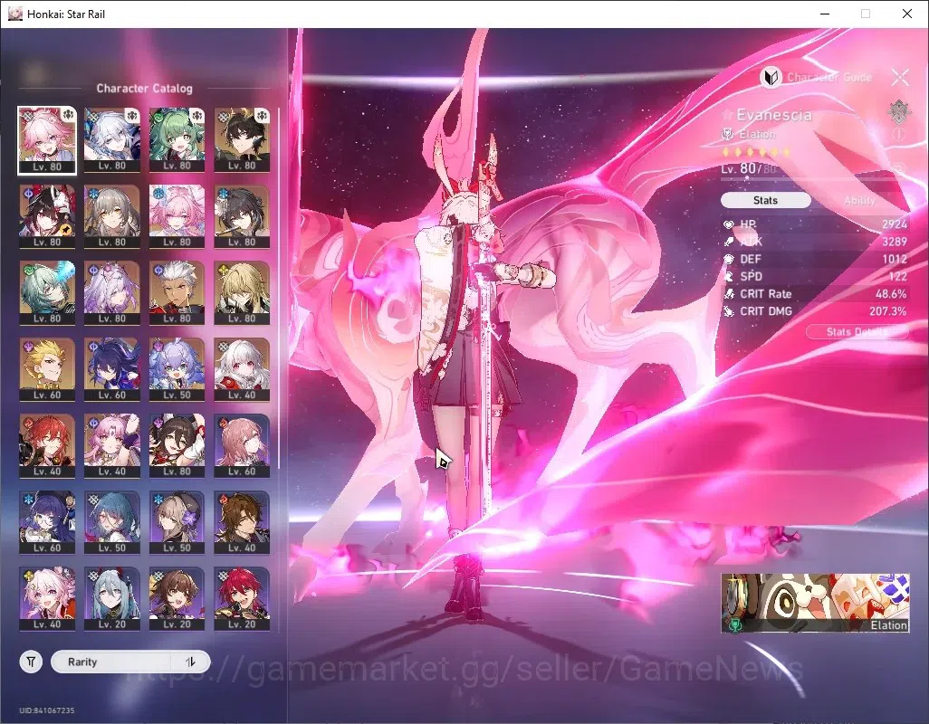 Honkai Star Rail Accounts Others Asia|TL 70|14 Limited|1 Team Prem|Cyrene E2,Yaoguang E1)+Sign Eva E1,Huohuo,Castorice 1