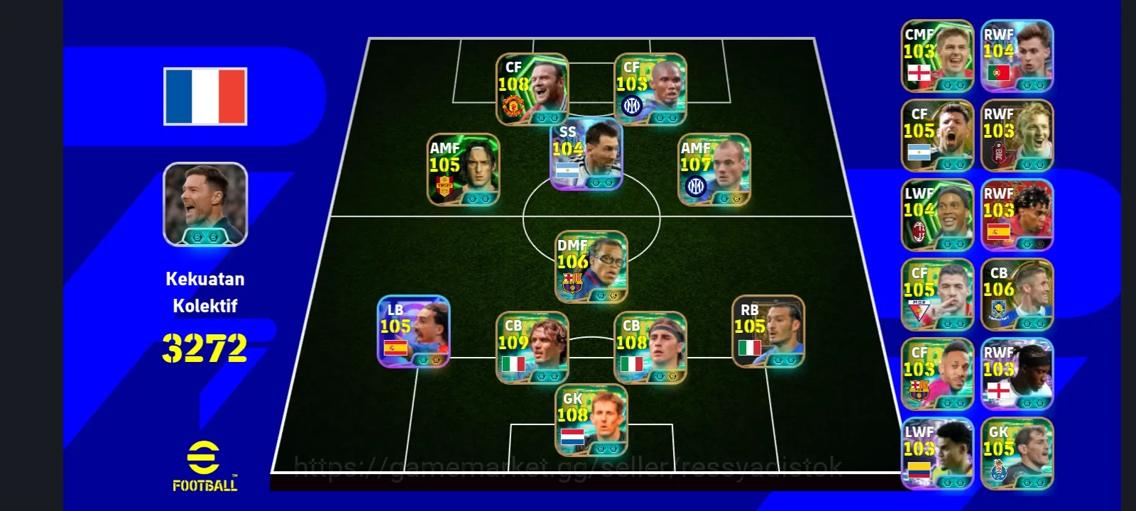 eFootball Accounts Legends & Iconic Players COLECTIVE 3272+ | DUO CB ITALIA x LEGEND ZAMBROTA x W ROONEY x FULL NEW ERA,GG 1
