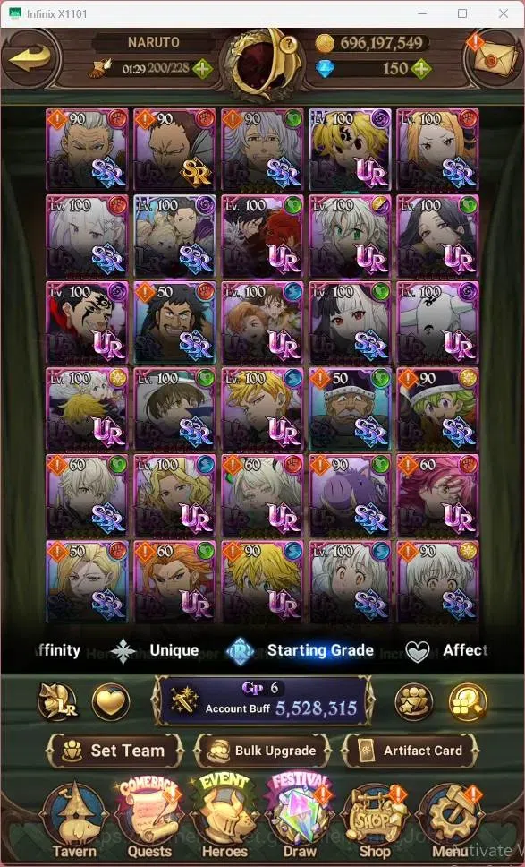 The Seven Deadly Sins: Grand Cross Accounts ASIA|5.52M Power|150 DM|LR  Mesis 3/6|UR  Menor 5/ image 7