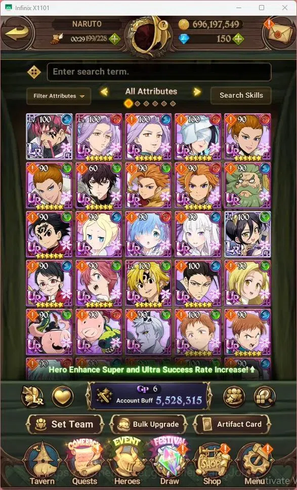The Seven Deadly Sins: Grand Cross Accounts ASIA|5.52M Power|150 DM|LR  Mesis 3/6|UR  Menor 5/ image 8