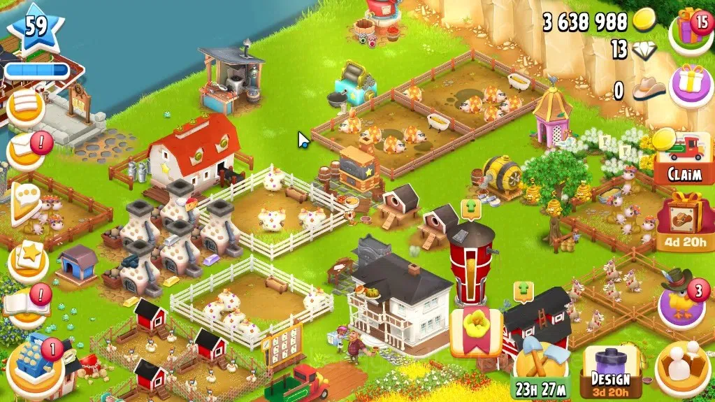 Hay Day Accounts Level 59|Barn Storage 2350 + Silo Storage 2050|3.6M Coins| Ready Item for Upgrade Storage |CN ON|Supercell 1