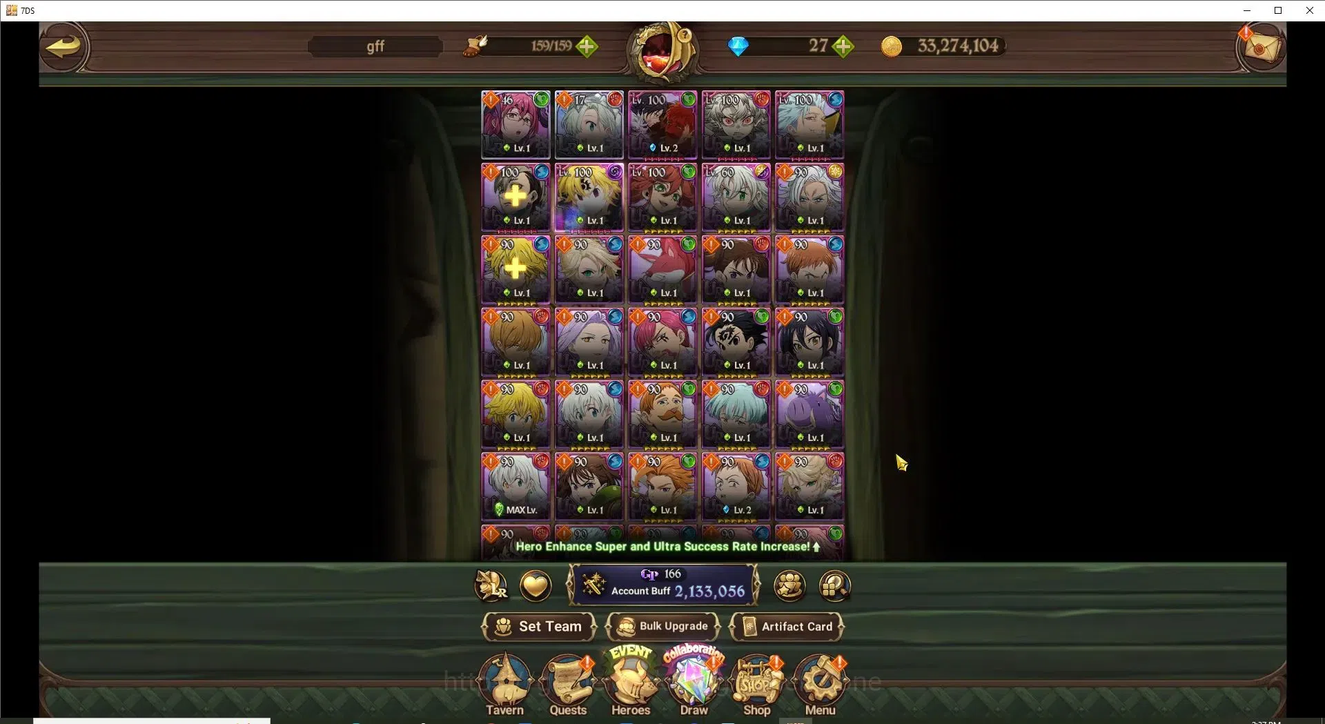 The Seven Deadly Sins: Grand Cross Accounts Endgame Global|2,1M CC|117 LS|2LR+7UR+Collab Gachiakuta|H 2