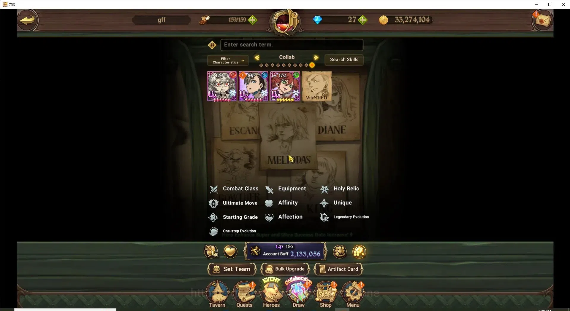 The Seven Deadly Sins: Grand Cross Accounts Endgame Global|2,1M CC|117 LS|2LR+7UR+Collab Gachiakuta|H 5