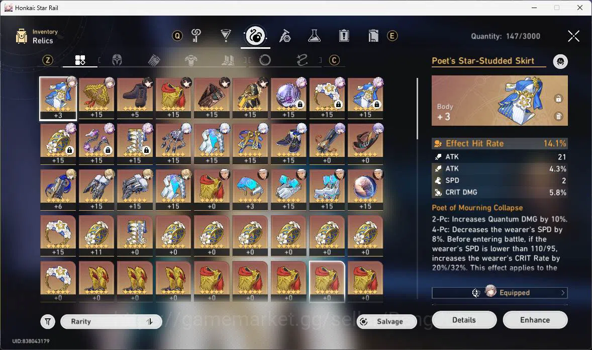 Honkai Star Rail Accounts Others ASIA|TL 58|10 Limit|Premium Team[Luocha+Yao Guang 11