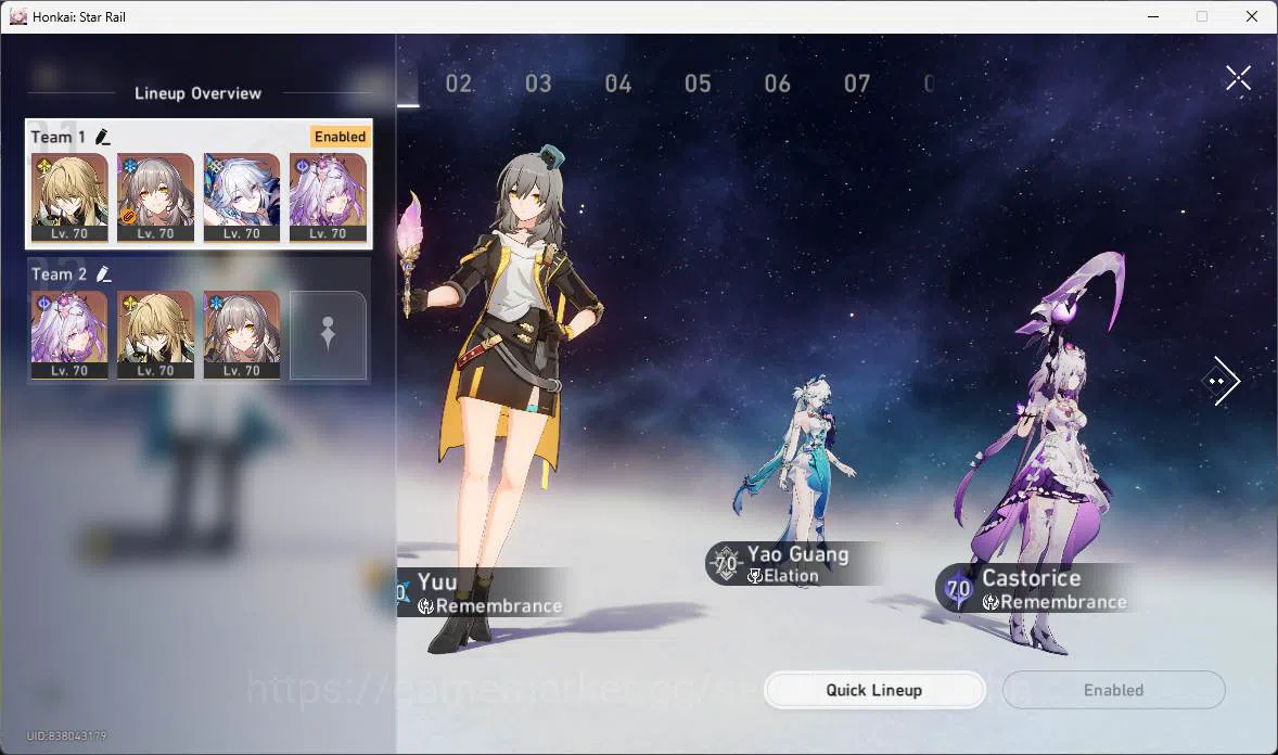 Honkai Star Rail Accounts Others ASIA|TL 58|10 Limit|Premium Team[Luocha+Yao Guang 16