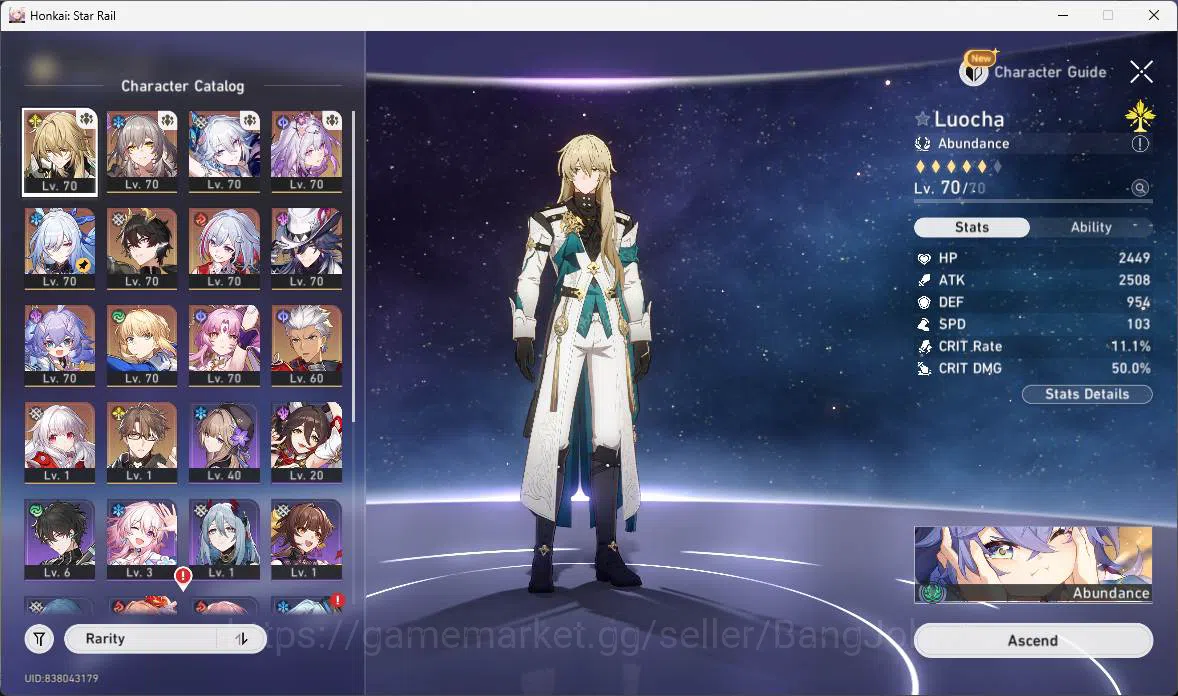 Honkai Star Rail Accounts Others ASIA|TL 58|10 Limit|Premium Team[Luocha+Yao Guang 5