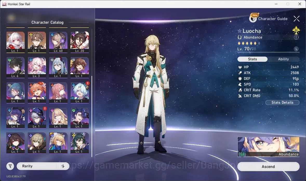 Honkai Star Rail Accounts Others ASIA|TL 58|10 Limit|Premium Team[Luocha+Yao Guang 6
