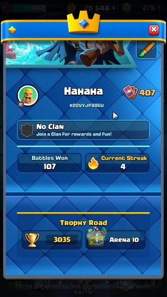 Clash Royale Accounts Lv 407|Trophy 3035|KTL 10|Card 51/121|1 Hero 4 EVO image 2