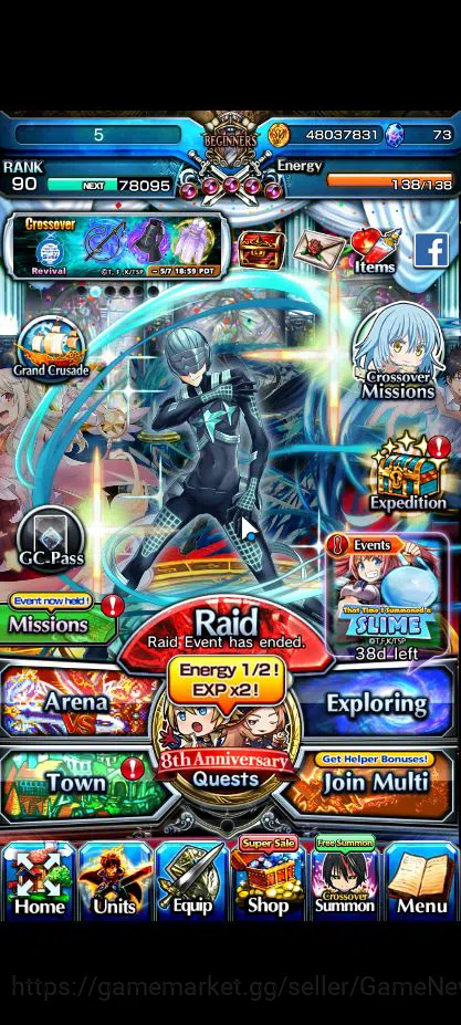 Grand Summoners Mid-Game Global|Rank 90|30 RGB|23 Ascend|[Inumuta,Roy,Emiya image 1