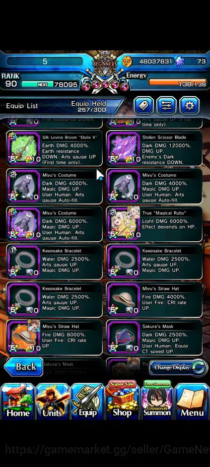Grand Summoners Accounts Global|Rank 90|30 RGB|23 Ascend|[Inumuta,Roy,Emiya image 11
