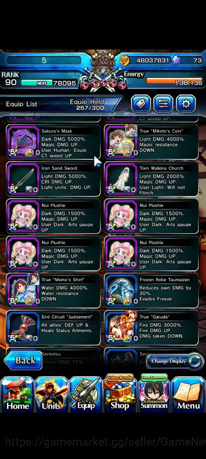 Grand Summoners Accounts Global|Rank 90|30 RGB|23 Ascend|[Inumuta,Roy,Emiya image 12