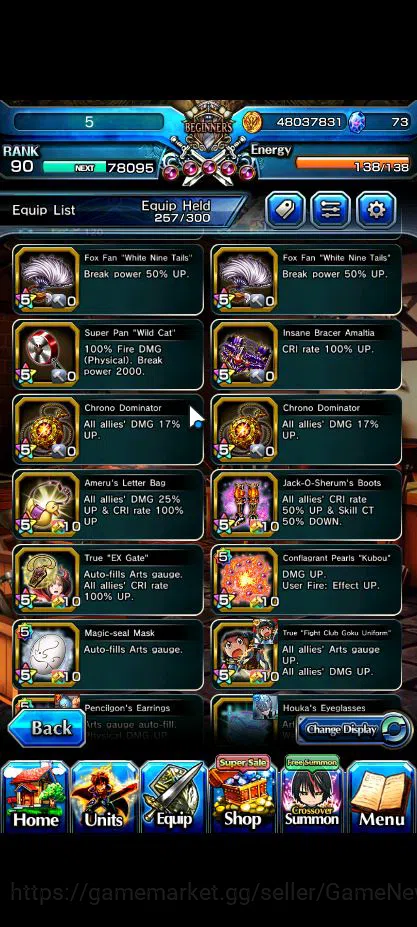 Grand Summoners Accounts Global|Rank 90|30 RGB|23 Ascend|[Inumuta,Roy,Emiya image 15