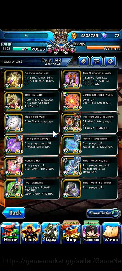 Grand Summoners Accounts Global|Rank 90|30 RGB|23 Ascend|[Inumuta,Roy,Emiya image 16