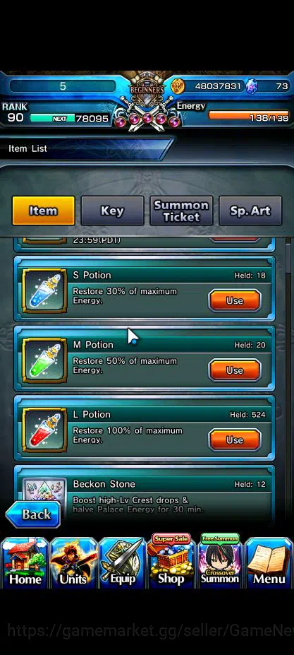 Grand Summoners Accounts Global|Rank 90|30 RGB|23 Ascend|[Inumuta,Roy,Emiya image 2