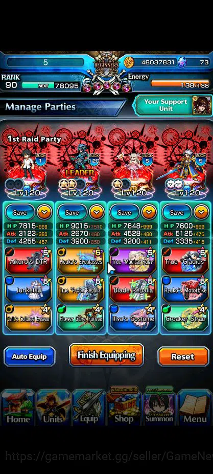Grand Summoners Accounts Global|Rank 90|30 RGB|23 Ascend|[Inumuta,Roy,Emiya image 3