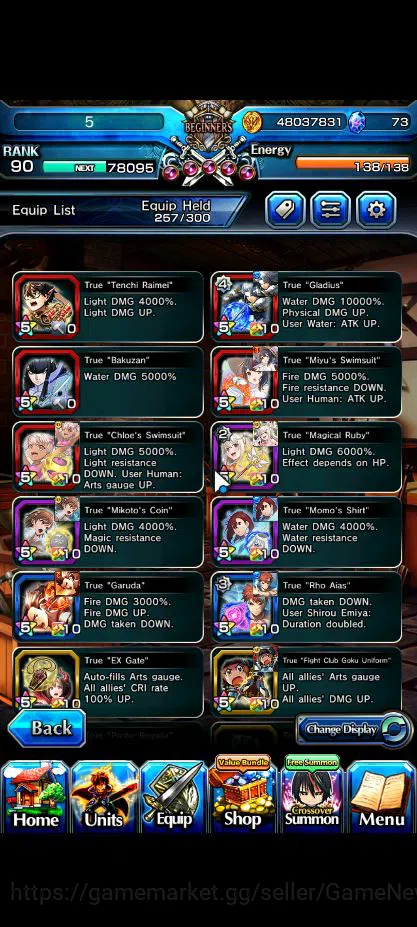 Grand Summoners Accounts Global|Rank 90|30 RGB|23 Ascend|[Inumuta,Roy,Emiya image 5