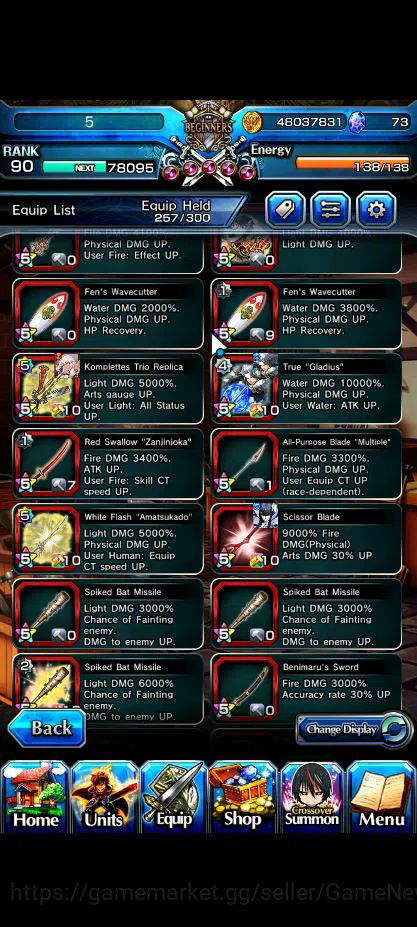 Grand Summoners Accounts Global|Rank 90|30 RGB|23 Ascend|[Inumuta,Roy,Emiya image 8