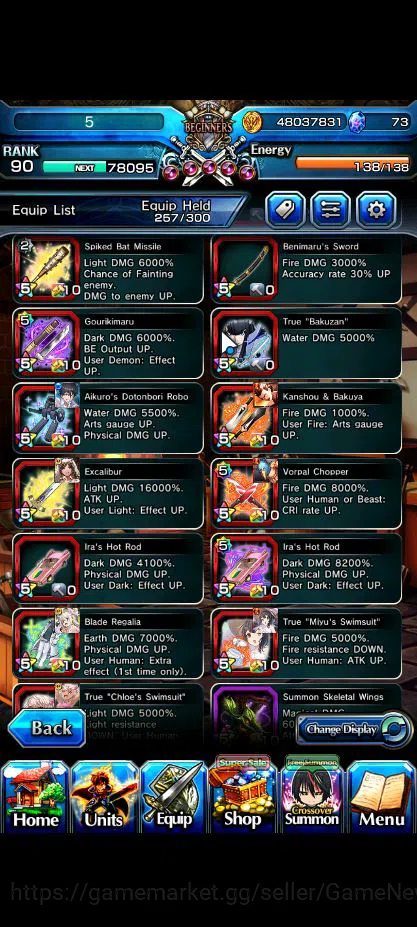 Grand Summoners Accounts Global|Rank 90|30 RGB|23 Ascend|[Inumuta,Roy,Emiya image 9