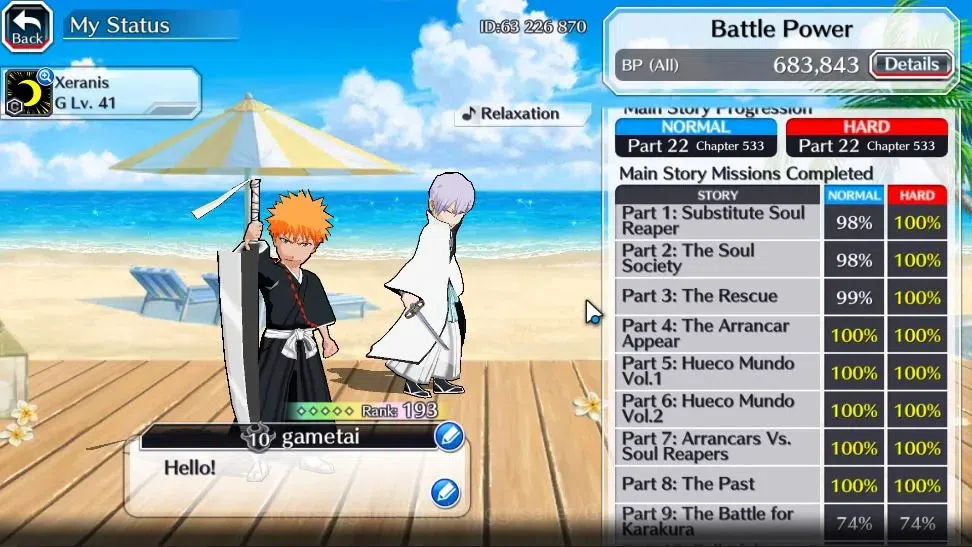 Bleach: Brave Souls Accounts High-End [GLOBAL]50K Orbs|DreamTim Ichigo,TYBW26 Yukio,Riruka,10th Aniv Ichigo,New Ver 4