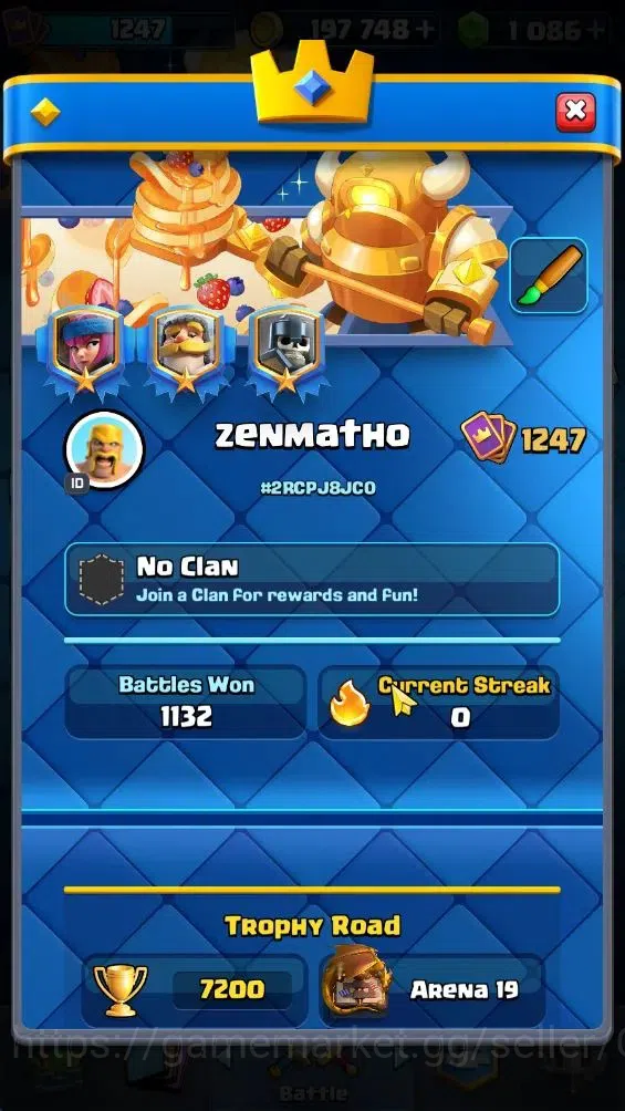 Clash Royale Accounts Lvl 1247|KTL 12|Trophy 7200|Card 120|Limited Skin| image 2