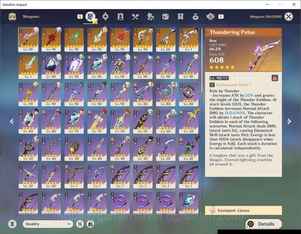 Genshin Impact Accounts ASIA|AR 58|13 Limited + 9 (5*Weapon)|[(Arlecchino, image 5