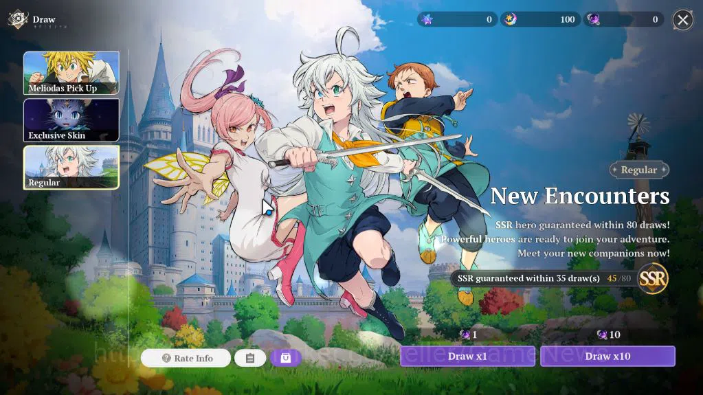 The Seven Deadly Sins: Origin Accounts [NA West] Lv2 Fresh Starter | 2 SSR |Meliodas, Gui image 2
