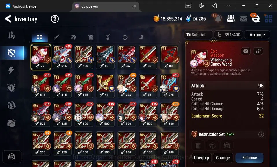 Epic Seven Accounts High-End Global Unverif|11 ML (Empryn Ilynav,Boss Arunka,PC Flan,etc)+AFSoak Flan,Yufine,Etc|PoH ON|24K 10